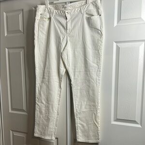 Michael Kors White Straight-Leg Pants 22W